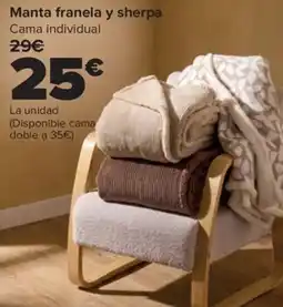 Carrefour Manta franela y sherpa oferta