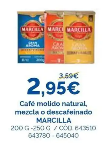 Café molido natural, mezcla o descafeinado MARCILLA