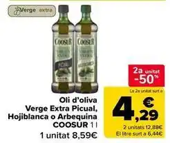 Carrefour Express Coosur - oli d'oliva verge extra picual, hojiblanca o arbequina oferta