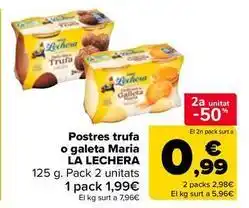 Carrefour Express La lechera - postres trufa o galeta maria oferta