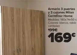 Carrefour Carrefour home - armario 3 puertas y 3 cajones milan oferta