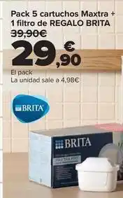 Carrefour Brita - pack 5 cartuchos maxtra + 1 filtro de regalo oferta
