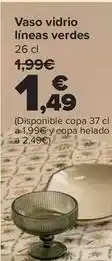 Carrefour Carrefour home - vaso vidrio líneas verdes oferta