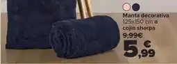 Carrefour Manta decorativa o cojín sherpa oferta