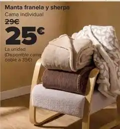 Carrefour Manta franela y sherpa oferta