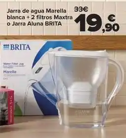 Carrefour Brita - jarra de agua marella blanca + 2 filtros maxtra o jarra aluna oferta