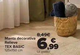 Carrefour Tex basic - manta decorativa relieve oferta