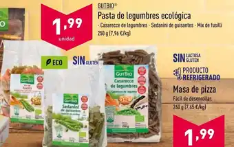 ALDI Gutbio Pasta de legumbres ecológica 250g oferta