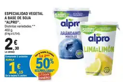 E.Leclerc alpro especialidad vegetal a base de soja oferta