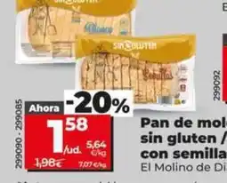 Dia El molino de dia - pan de molde sin gluten/con semillas oferta