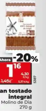 Dia El molino de dia - pan tostado integral oferta