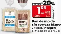 Dia El molino de dia - pan de molde sin corteza blanco/100% integral oferta