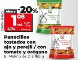 Dia El molino de dia - panecillos tostados con ajo y perejil/con tomate y orégano oferta
