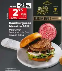 Dia Seleccion de dia - hamburguesa maestra 99% vacuno oferta