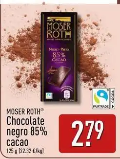 ALDI Moser roth - chocolate negro 85% cacao oferta