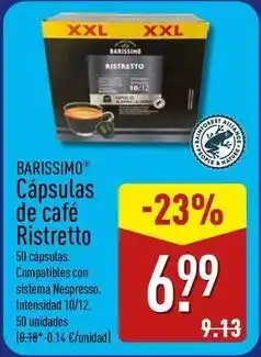 ALDI Sistema - capsulas de cafe ristretto oferta