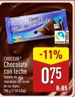 ALDI Choceur - chocolate con leche oferta