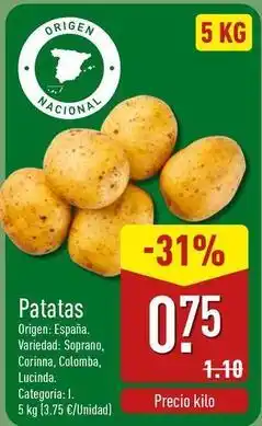 ALDI Origen - patatas oferta