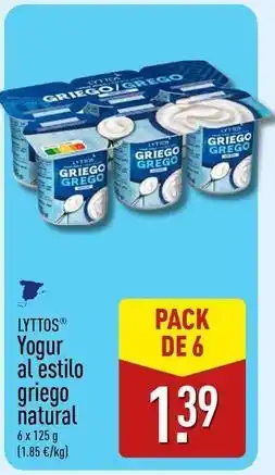 ALDI Grego - yogur al estilo griego natural oferta