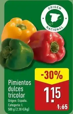 ALDI Origen - pimientos dulces tricolor oferta