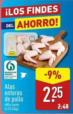ALDI Alas enteras de pollo oferta