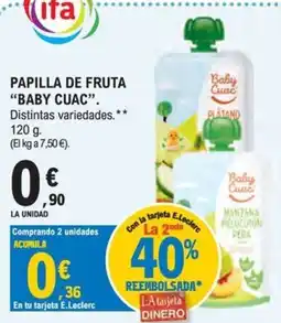 E.Leclerc Baby Cuac papilla de fruta oferta