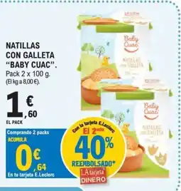 E.Leclerc Baby Cuac natillas con galleta oferta