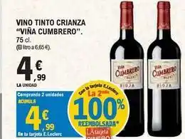 Viña cumbrero - vino tinto crianza