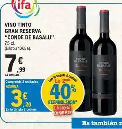 E.Leclerc Conde de basalu - vino tinto gran reserva oferta