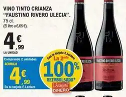 E.Leclerc Faustino rivero - vino tinto crianza oferta