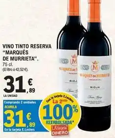 E.Leclerc Marqués de murrieta - vino tinto reserva oferta