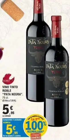 E.Leclerc Pata negra - vino tinto roble oferta