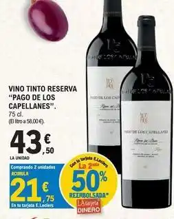 E.Leclerc Pago de los capellanes - vino tinto reserva oferta