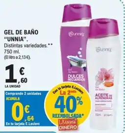 E.Leclerc Unnia gel de baño oferta
