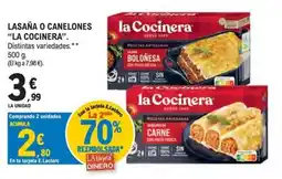 E.Leclerc la Cocinera lasaña o canelones oferta