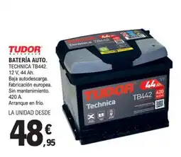 E.Leclerc Tudor batería auto technica tb442 oferta