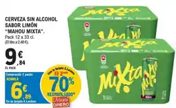 E.Leclerc Mahou Mixta cerveza sin alcohol sabor limón oferta