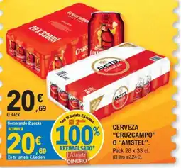 E.Leclerc Cerveza cruzcampo o amstel oferta