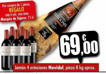 Unide Supermercados Jamón 4 Estaciones Navidul oferta