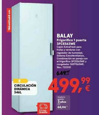 Worten Balay Frigorifico 1 Puerta 3fce563we oferta