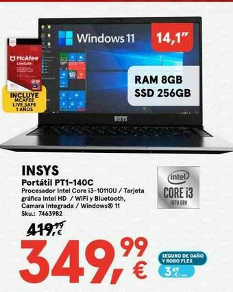 Worten Insys Portátil Pt1-140c oferta