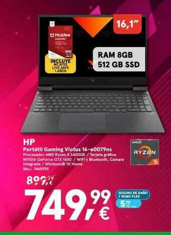 Worten Hp Portatil Gaming Victus 16-e0079ns oferta