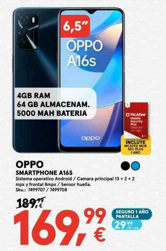 Worten Oppo Smartphone A16s oferta