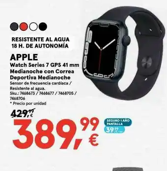 Worten Apple Watch Series 7 Gps 41 Mm Medianoche Con Correa Deportiva Medianoche oferta