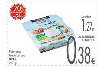 Valvi Supermercats Formatge Fresc Burgos Spar oferta