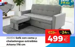 Ahorro Total Arkana sofá con cama y chaiselongue extraíbles oferta