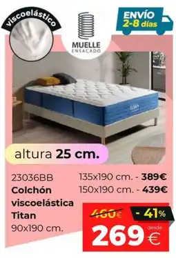 Ahorro Total Titan Colchón viscoelástica oferta