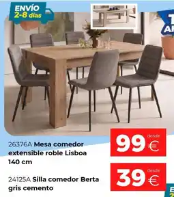 Ahorro Total Mesa comedor extensible roble Lisboa oferta