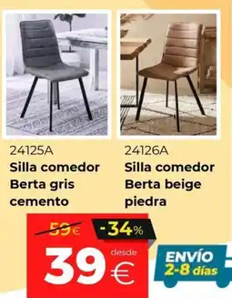 Ahorro Total Silla comedor Berta gris cemento oferta