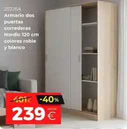 Ahorro Total Armario dos puertas correderas Nordic 120 cm oferta